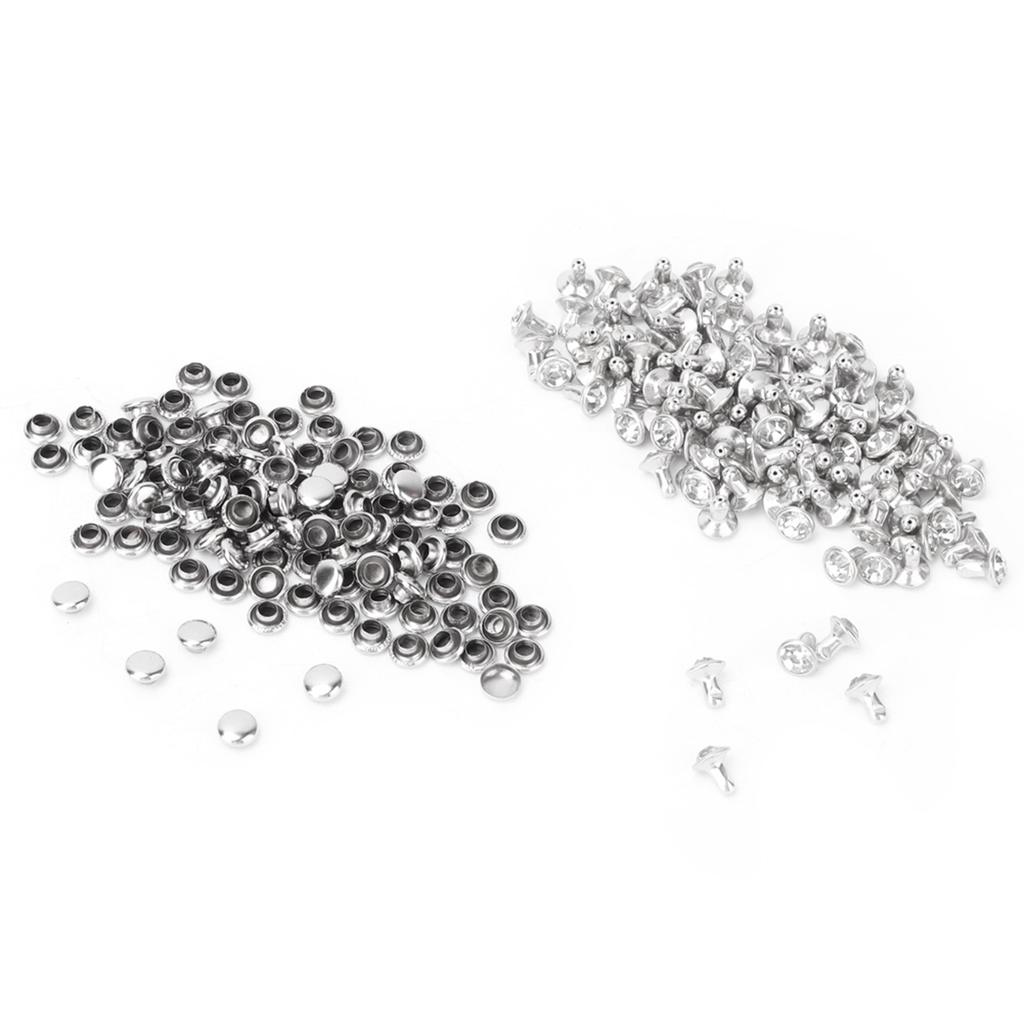 100pcs Cloth Crystal Inlay Rapid 6 7mm Rivets Spots Studs Cap for DIY Leather Craft Decoration