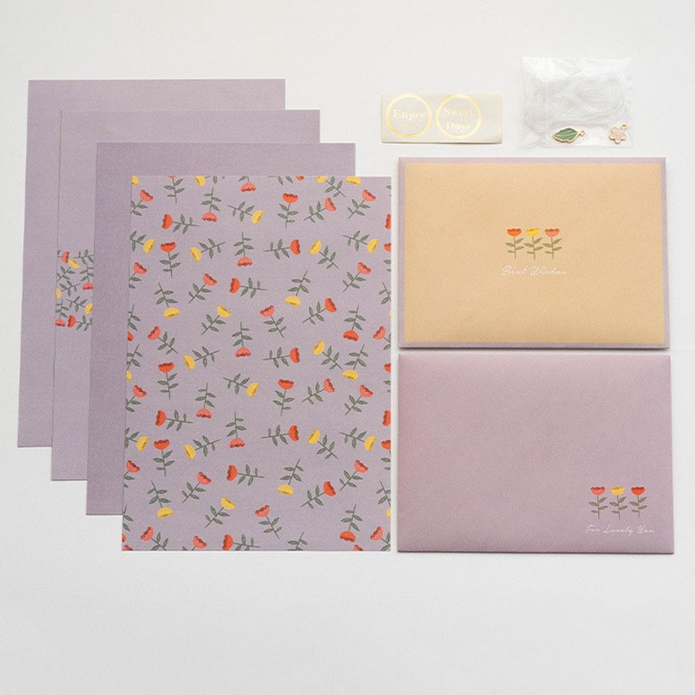 DIY Postcard Floral Envelopes Flowers Letter Writing Paper Holiday Wishes Letter Pads  Stationery