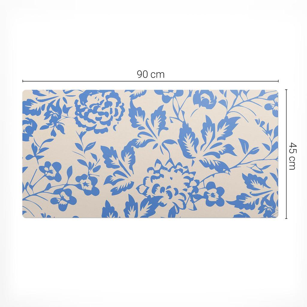 Tabletop Protective Mat with a Fashionable Vintage Floral Print 90x45 cm