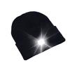Women Autumn Winter Knitting Hat Solid Color Brimless Hat with LED Light Warm Windproof Elastic Beanie Hat