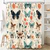 Butterfly Bliss: Vibrant Floral and Butterfly Shower Curtain for a Charming and Nature-Inspired Bathroom Décor