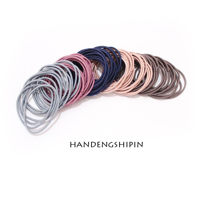 100 шт./компл. резинки для волос эластичные резинки для женщин и мужчин тонкие резинки для волос резинки для хвостиков аксессуары для волос для женщин