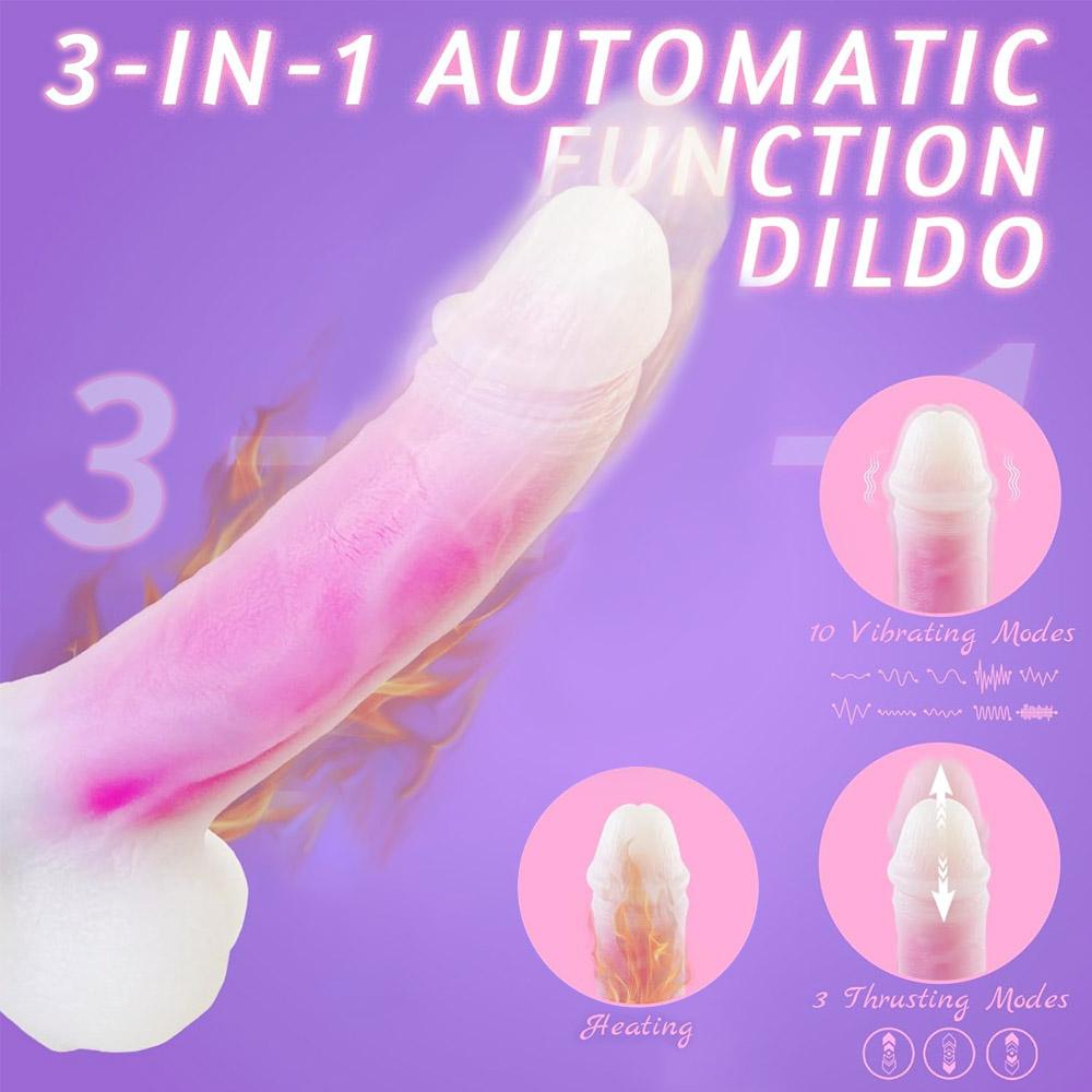 3 Push In Modes 10 Vibration Modes with Heated Vibration Dildo Vibrator Remote Control Dildo Vibrator, G-Spot Stimulation Female Sex Toys