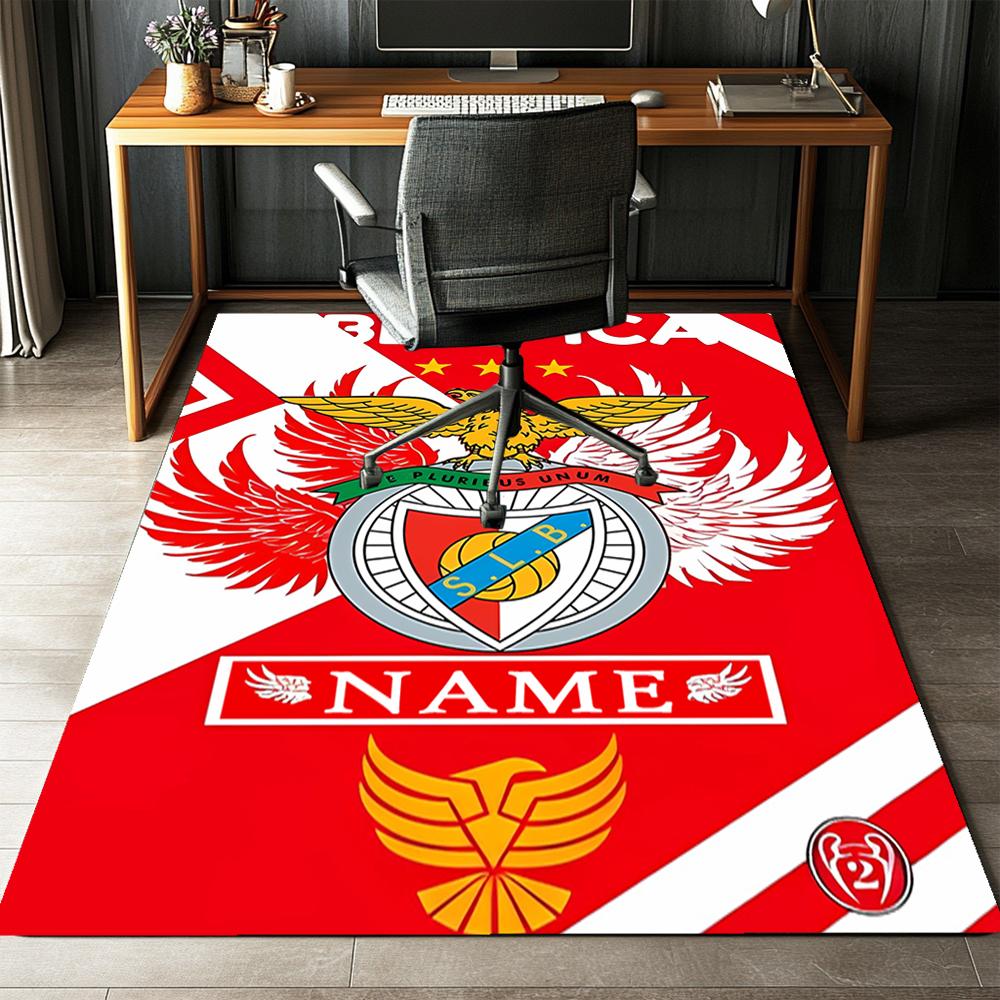 Custom Name S.L. Benfica Printed Carpet,Rug for Office Chair Living Room Bedroom Kitchen Room Decor Gifts.
