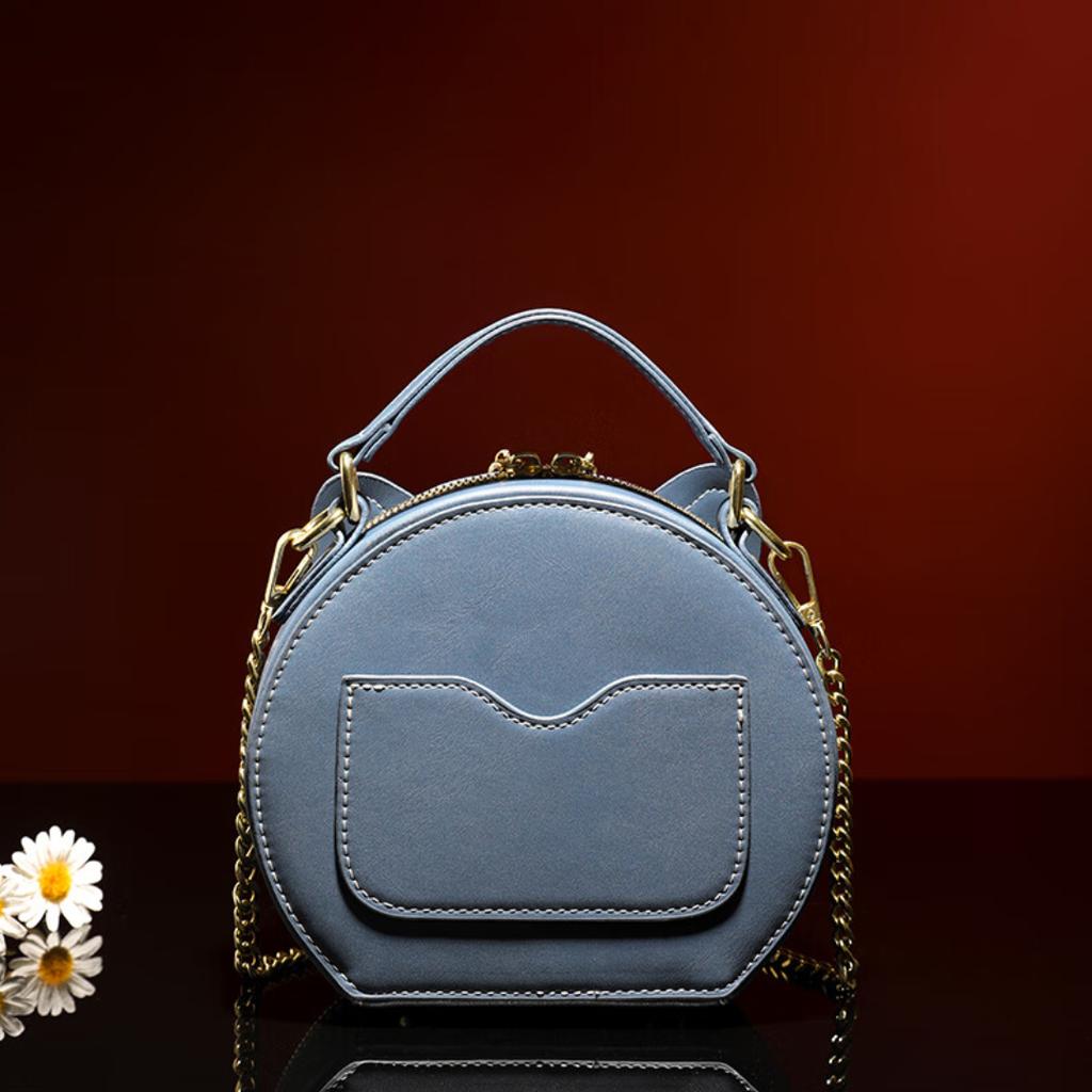 Легкая роскошная сумка для кошек, сумка через плечо на одно плечо, маленькая круглая сумка для подруги, подарок на день рождения, длина 19 см, ширина 9 см, высота 16 см