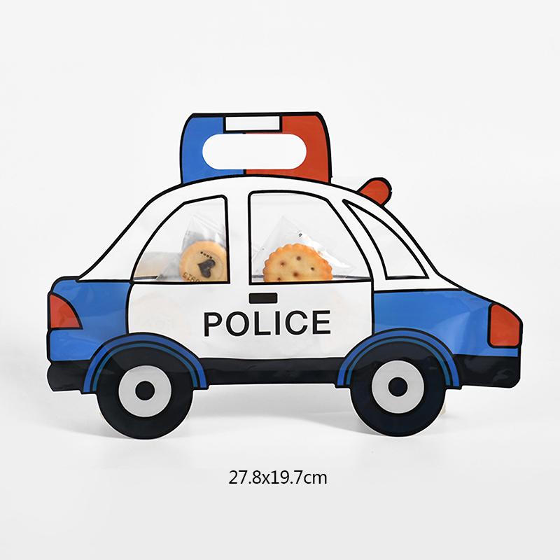 10 шт. строительный грузовик конфеты подарочный пакет полицейская машина экскаватор печенье закуски сумки на молнии детский день рождения сувениры декор поставки