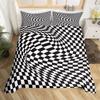 3D Visual Abstract Bedding Set Optical Illusion Duvet Cover Rainbow Striped Down Duvet Cover King Queen Single and Double Size Teen Gift