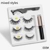 3 Pairs Eye Makeup Magnet Lashes Magnetic False Eyelashes Liqiud Eyeliner Beauty Kit Mink Eyelash