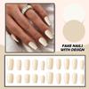 Женские накладные ногти среднего размера с рисунком телесного цвета на акриловых ногтях глянцевые накладные ногти с полным покрытием