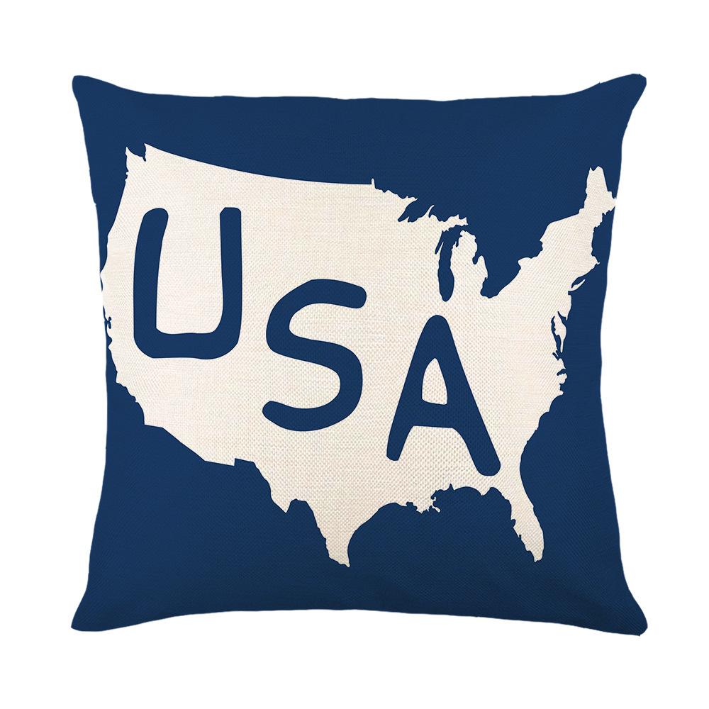 New Independence Day Pillow Cover Polyester Printed Living Room Sofa Cushion Cover Bedroom Decorative Cushion Cover