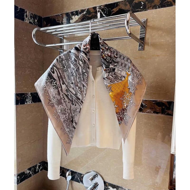 NINA SOLOR Moscow Route Twill Silk Scarf