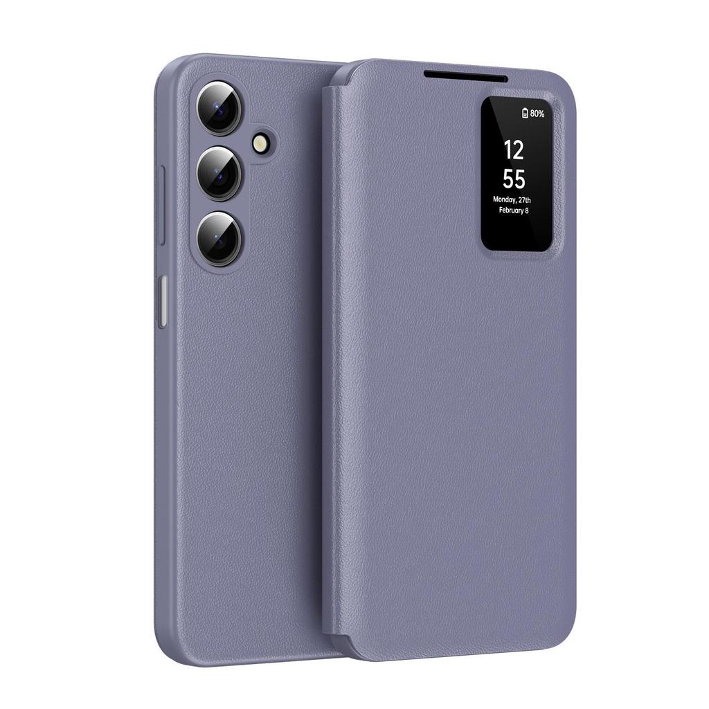 Для Samsung Galaxy A16 A56 A55 A17 A37 A57 Чехол-книжка Smart Window, Пробуждение/Сон по приложению, Чехол-кошелек для защиты телефона, Чехол с карманом для карт