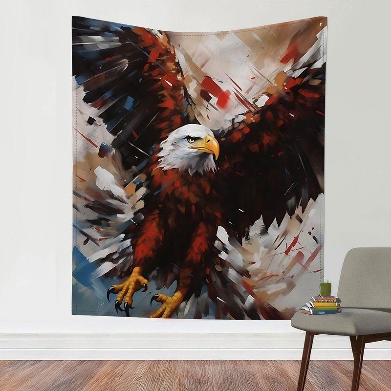 Bald Eagle Mountain Sky Tapestry, Polyester Nature Wall Hanging, Aesthetic Living Room Bedroom Home Decor, Gift