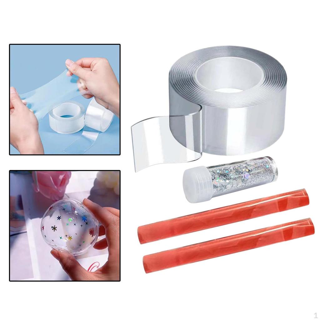 Пузырчатая двусторонняя клейкая лента с блестками для DIY-поделок, водостойкая, креативная