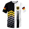 German Men's T-shirt Street Casual Top German Flag Print Oversize Shirts Street Hip Hop Harajuku Vintage Clothes O-neck Pullover