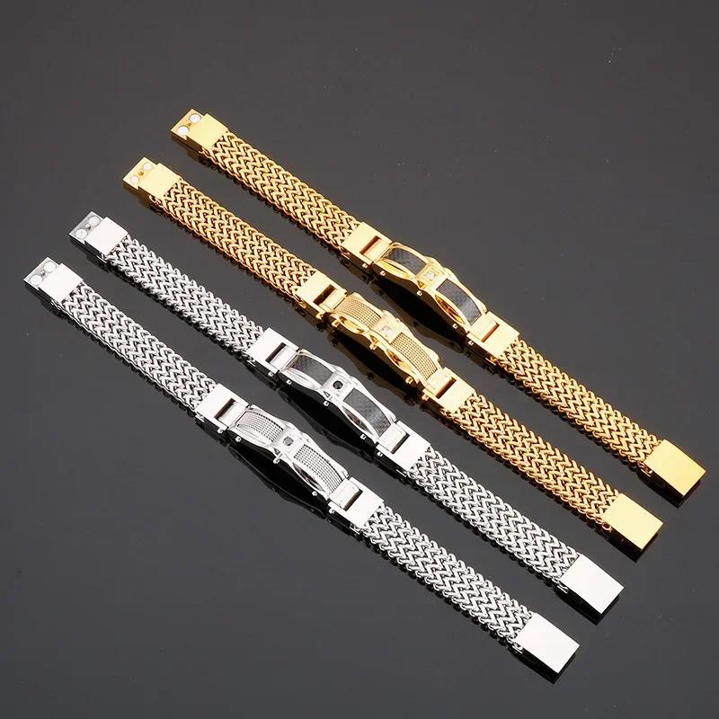 New Trendy High Quality 19/21/23cm Stainless Steel Bracelet for Men