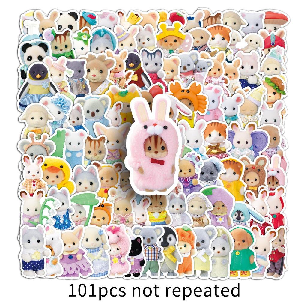 Наклейки Sanrio в стиле граффити: 101 Милый Мультяшный Стикер для Украшения Бутылок для Воды, Чехлов для Телефонов, Дневников и Многого Другого