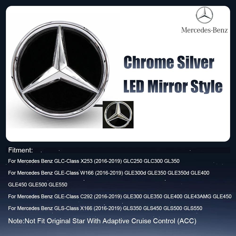 For Mercedes Benz Front Grill Mirror Emblem 3D Star Chrome Logo X253 W166 C292 X166 2016-2019