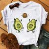 Plus Size Maycaur New Women T-Shirts Summer Cute Avocado Printed Tops Tees Female Short Sleeve Tshirt for Lady Casual Tops