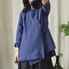 Johnature Женские рубашки в китайском стиле, топы, однотонные, с длинным рукавом, блузки, весенние женские рубашки на пуговицах