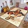 Anime Pirate In Samurai Style Patterned Carpet, Non Slip Mat Suitable for Living Room and Bedroom Sofas