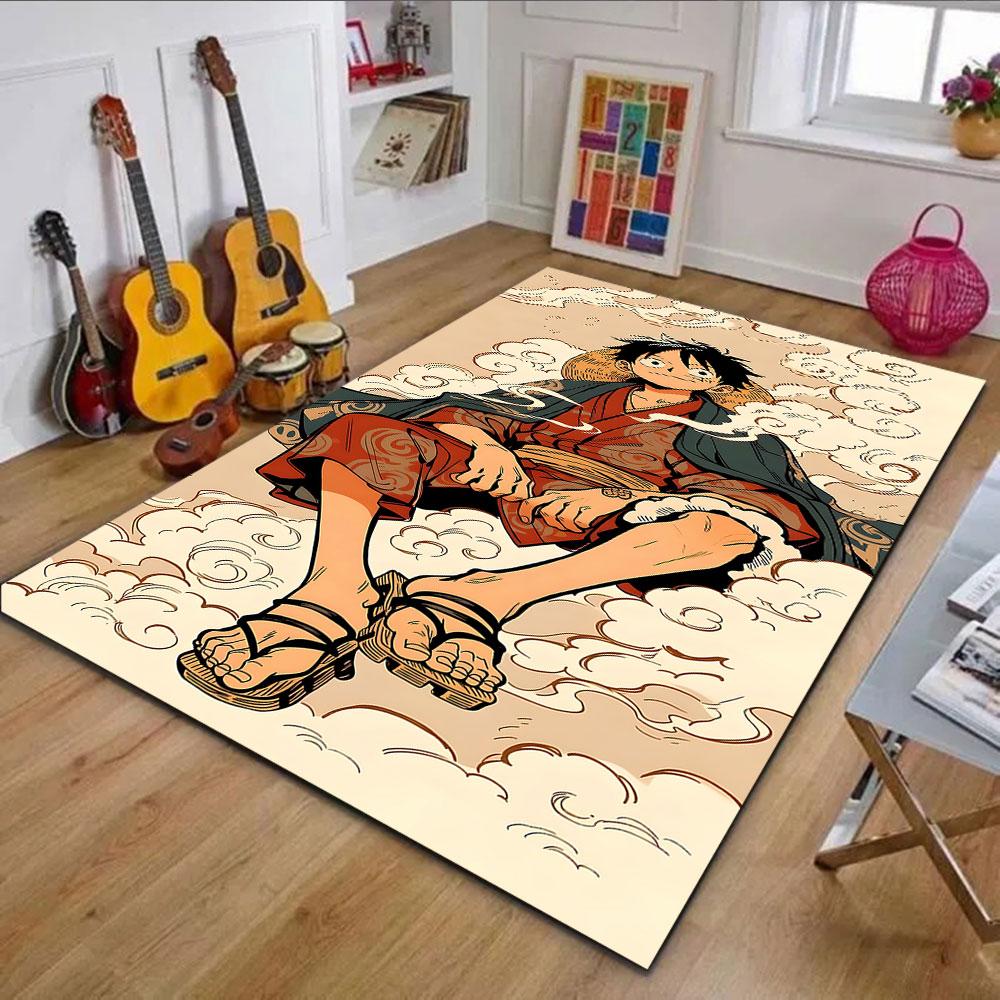 Anime Pirate in Samurai Style Patterned carpet, non slip mat suitable for living room and bedroom sofas
