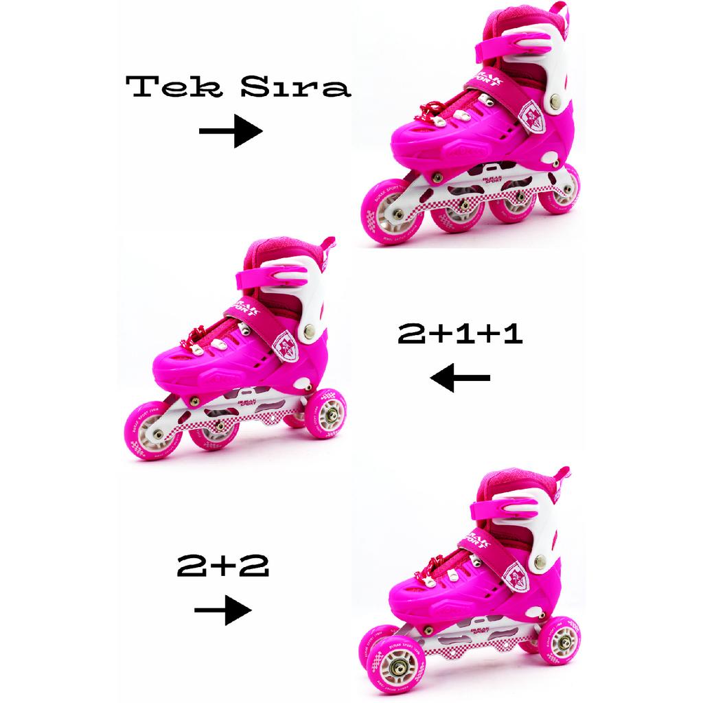 Профессиональные регулируемые коньки для детей и взрослых с силиконовыми колесами и подсветкой