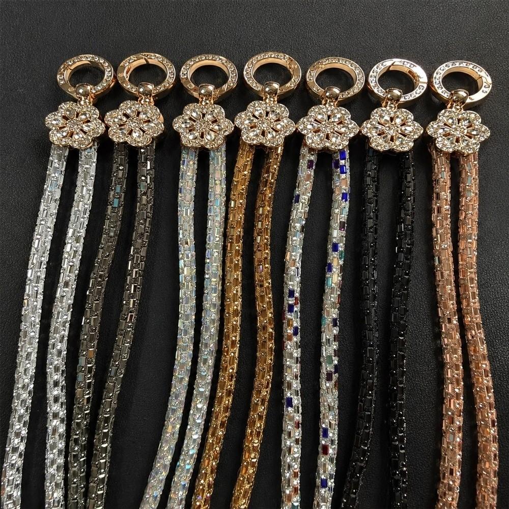 Anti-Lost Crossbody Chain Strap Rhinestone Beaded Phone Chain Crystal Phone Chain Camera Bag
