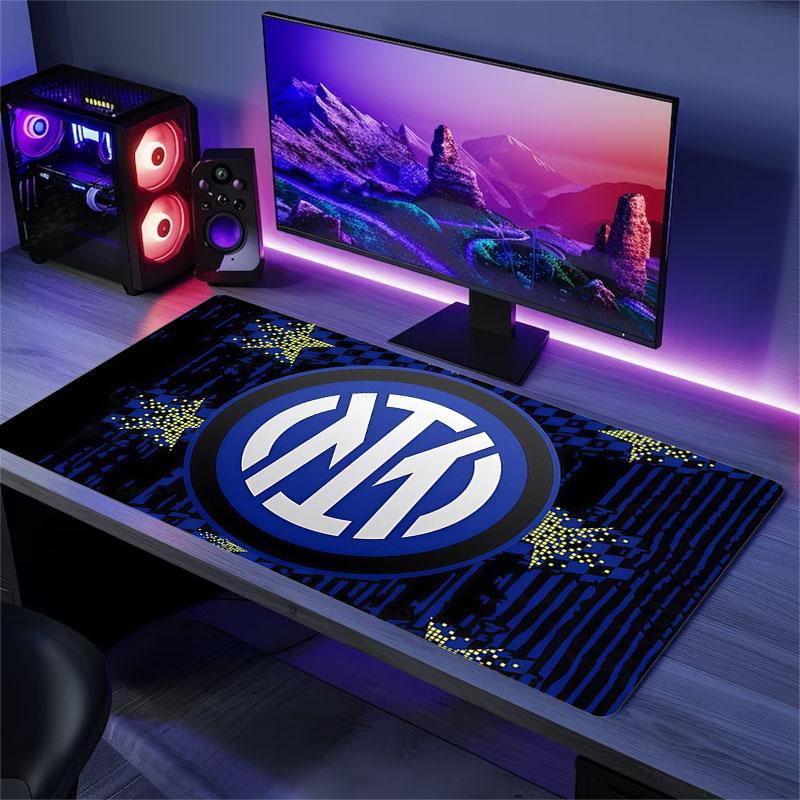 Inter Milan Mouse Pad, Large Gaming Desk Mat, Non-slip XXL Mousepad for Laptop & Tablet, Mini PC Playmat with Stitched Edges