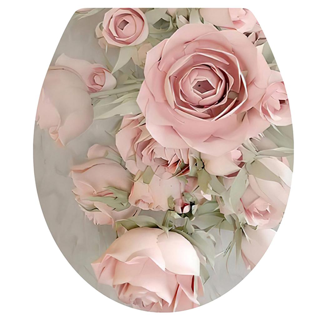 Наклейка-крышка для пьедестала унитаза, Наклейка для туалетного стула, Наклейка для комода, Домашний декор, Декор для ванной комнаты, 3D-наклейки с цветочным видом