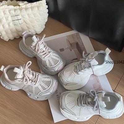 Модные женские кроссовки на высокой подошве, дышащие, модные кроссовки «папины», повседневные сетчатые туфли на платформе, летние женские балетки, новый популярный тренд