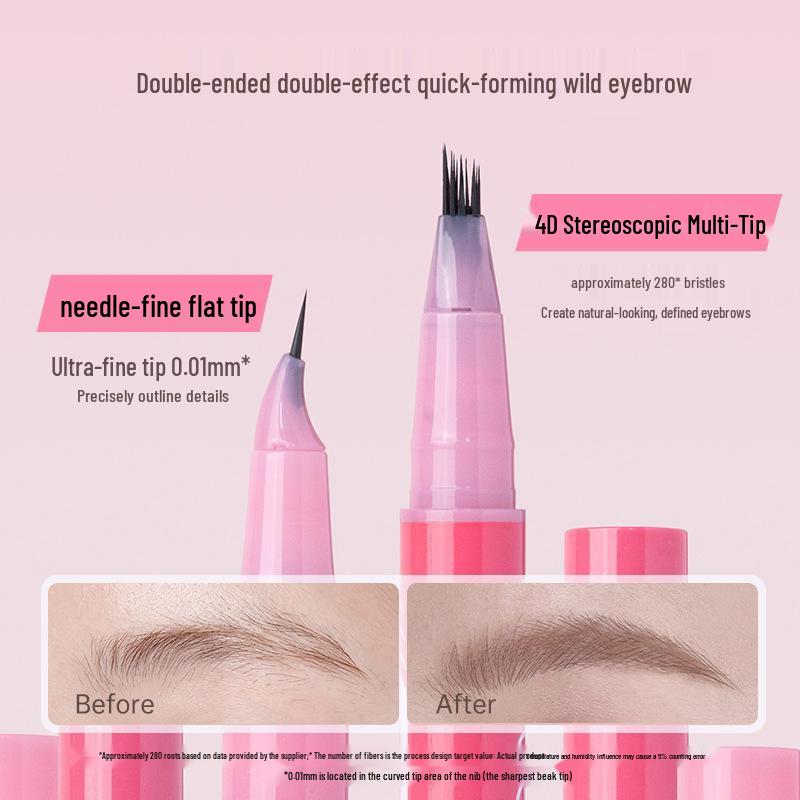 Двусторонний стойкий карандаш для бровей Gracebabi для натуральных, выразительных бровей - Подходит для начинающих и устойчив к выцветанию.