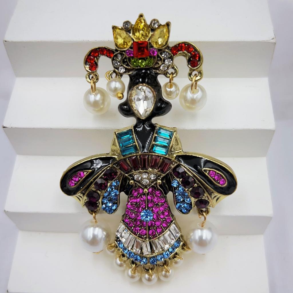 Винтажная Брошь Западная Принцесса Дворцовая с Кисточкой