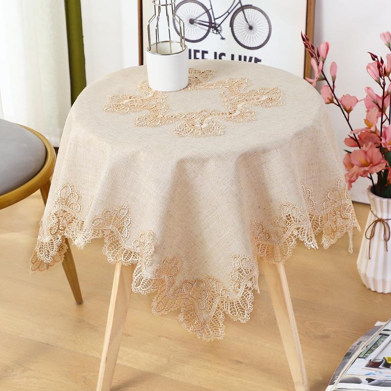 Vintage Linen Tablecloth Absorbent Household Coffee Table Cloth Wear-Resistant Desk Cover Towel High-Grade Fabric Decorative Square Tablecloth