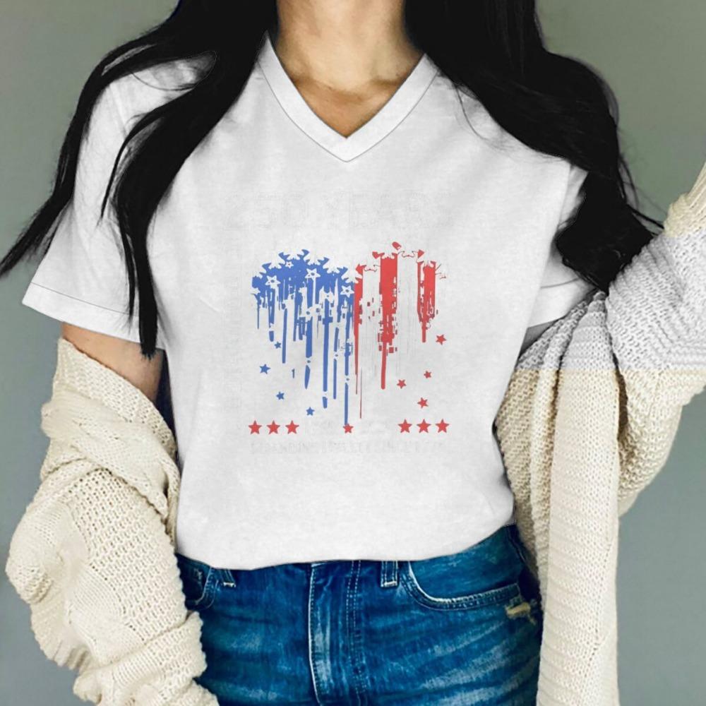 Fourth of July Shirt for Women 250th America Anniversary TShirt USA Flag Heart Design Graphic Tee Top Gift T-shirts