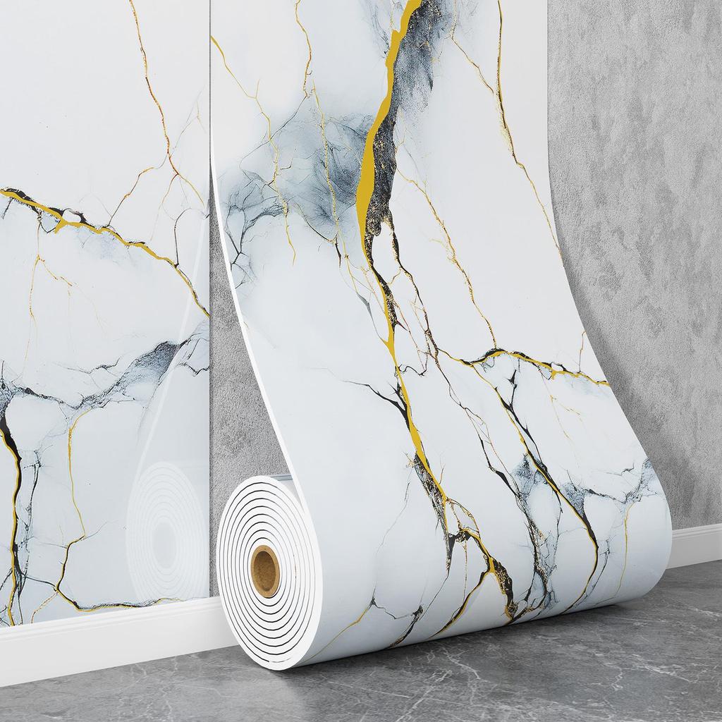 Самоклеящаяся водостойкая настенная наклейка под мрамор для ванной комнаты, гостиной, кухни и ТВ-зоны.