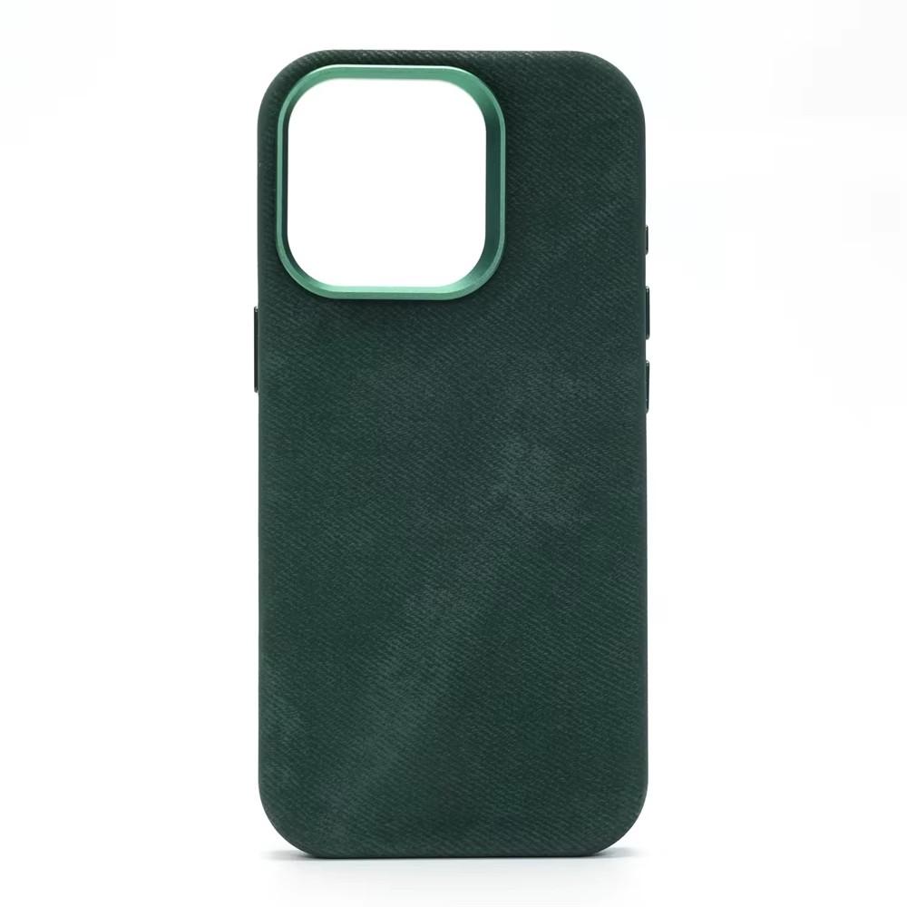iPhone 16 15 14 13 12 17 Pro Max Plus Магнитная Беспроводная Зарядка Сплав Объектив Противоударный Чехол Роскошный Кожаный Чехол MagSafe из Волокна