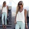 Stylish Womens V Neck Chiffon Sleeveless Vest Comfortable Loose Casual Summer Shirt
