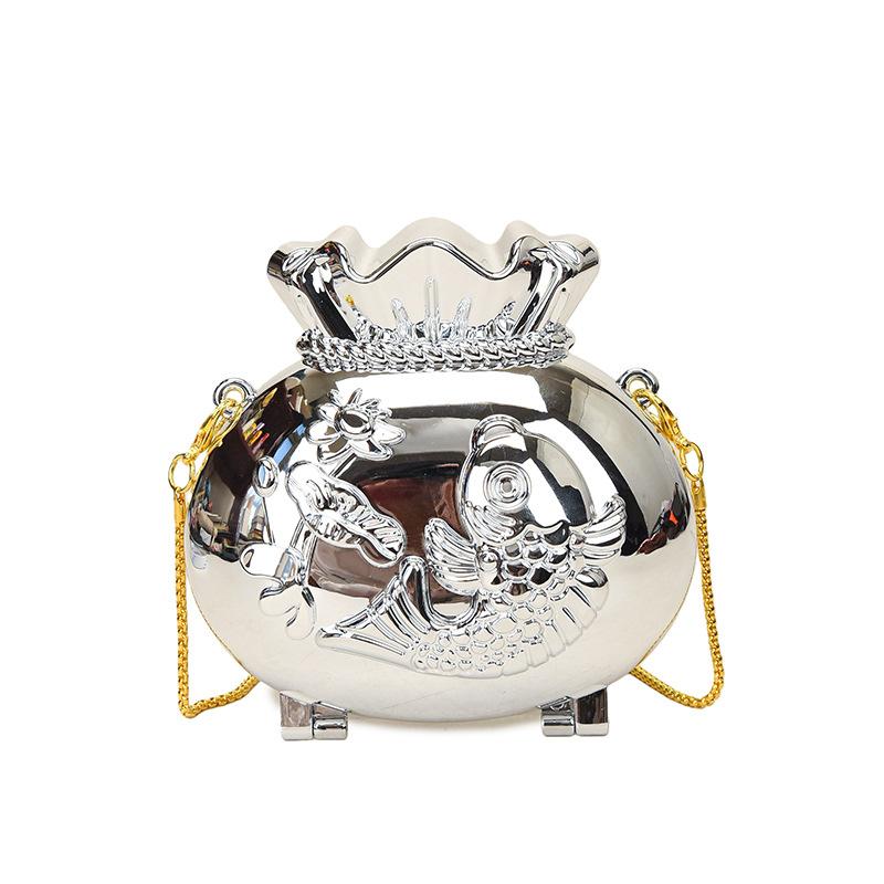 Fashion Fortune Bag Acrylic Money Bag Mini Crossbody Chain Koi Carp Design Chic Wealth Attracting Symbol Handbag