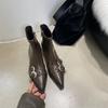 Designer Pointed Toe Women Ankle Boots Fashion Thick Heel Slimming Short Booties Autumn Winter Female Shoes