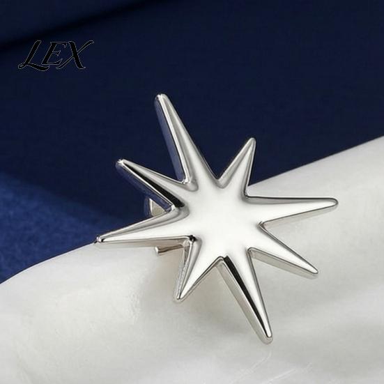 Elegant Star Pin Alloy Eight-pointed Brooch Pin, Shape Decorative Jewelry, Vintage Clothing Accessory for Suits Coats Scarves Shawls Bags Metal