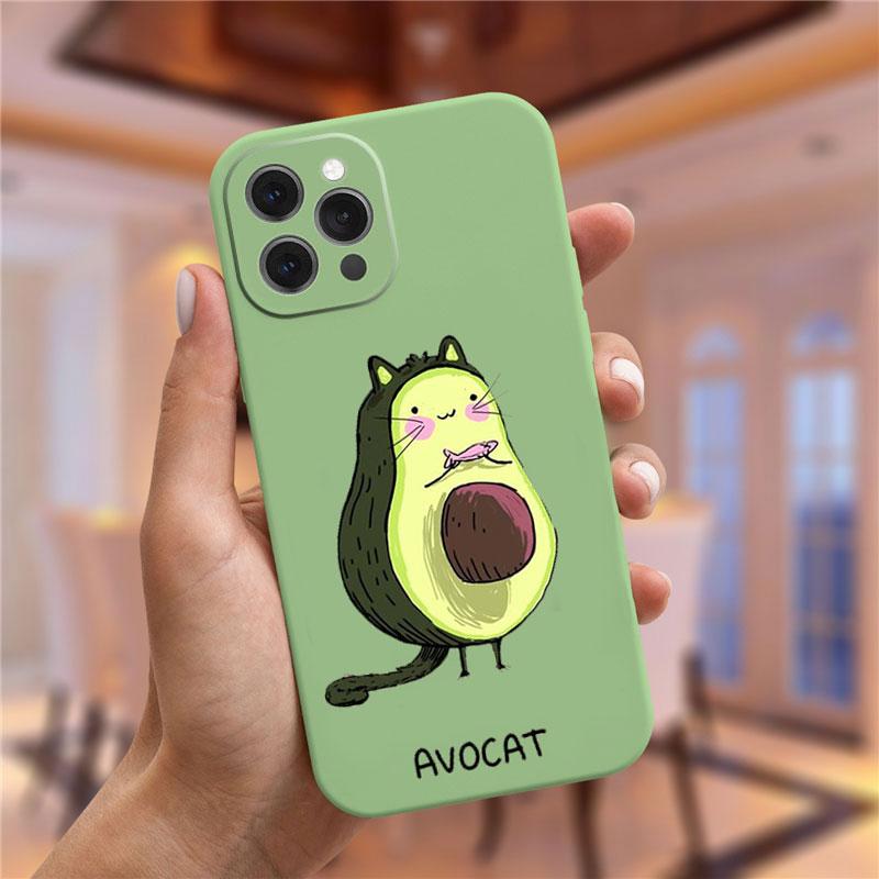 Чехол moskado Avocado Yoga с забавным узором для iPhone 11 Pro Max 12 13 Mini X XS Max XR 7 8 Plus SE 2020 TPU Silicone Cover Coque