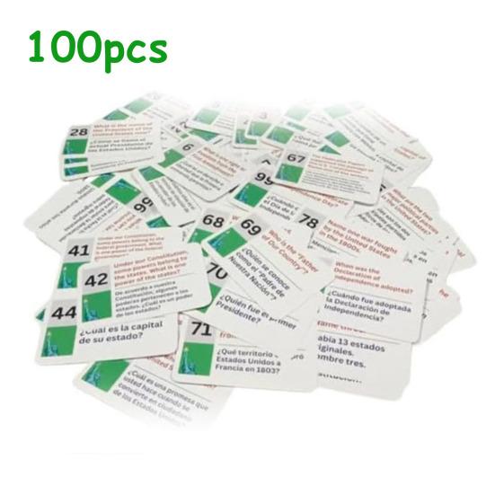 U.S. Citizenship Flash Cards Naturalization Study Guide with 100 US Civics Questions And