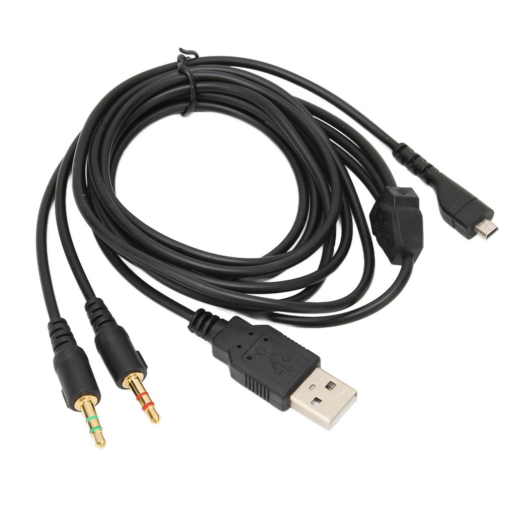 Headphone Audio Cable USB and 3.5mm Audio Jack Audio Cord with Lighting for SteelSeries Arctis
