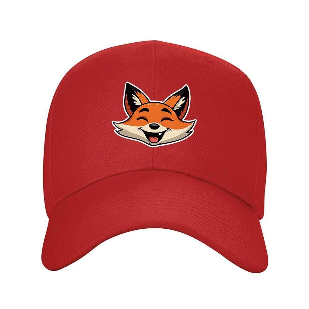 Happy Fox Laughing Expression Baseball Cap Stylish Travel Adjustable Outdoor Hat