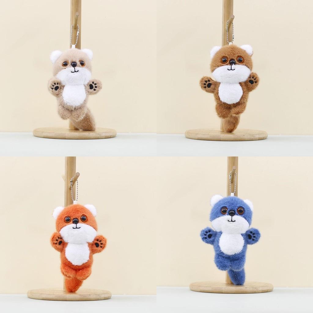 Soft Short Fur Fox Plush Keychain With Pp Cotton Filling For Kids