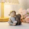 1 Resin Handicraft for a Girl and Dog Statue, Home and Living Room Display Rack Decoration, Cute Little Girl and Puppy Warm Stat