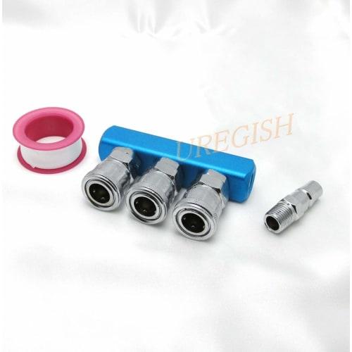 Uregish Air Coupler, Compressor, 2-Pole/3-Pole Branch Connection, Socket with Sealing Tape (3-Pole)