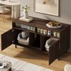 Cat Litter Box Cabinet with Sand Catching Mat, Pet Cabinet with Shelf, Pet Sideboard/TV Cabinet, without Cat Litter Tray, 120x50x66cm, Walnut Color