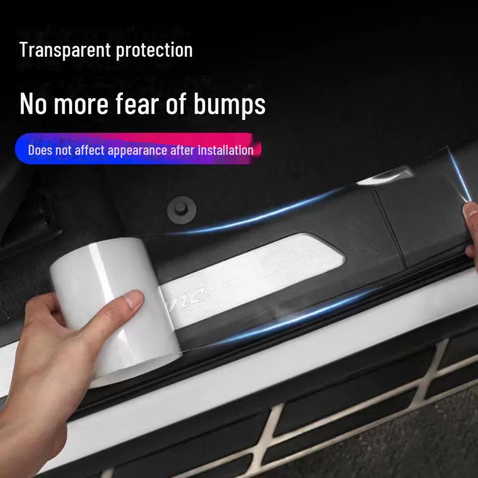 Универсальная прозрачная защитная накладка на порог автомобиля с защитой от царапин